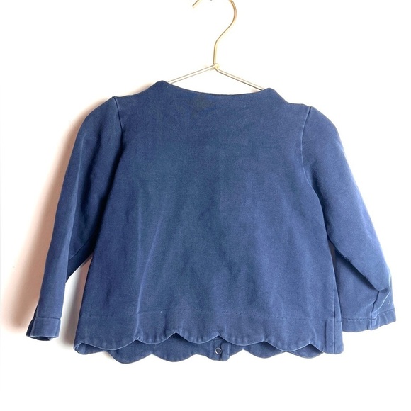Jacadi Navy Girls Scalloped Cardigan 3 - Picture 6 of 7